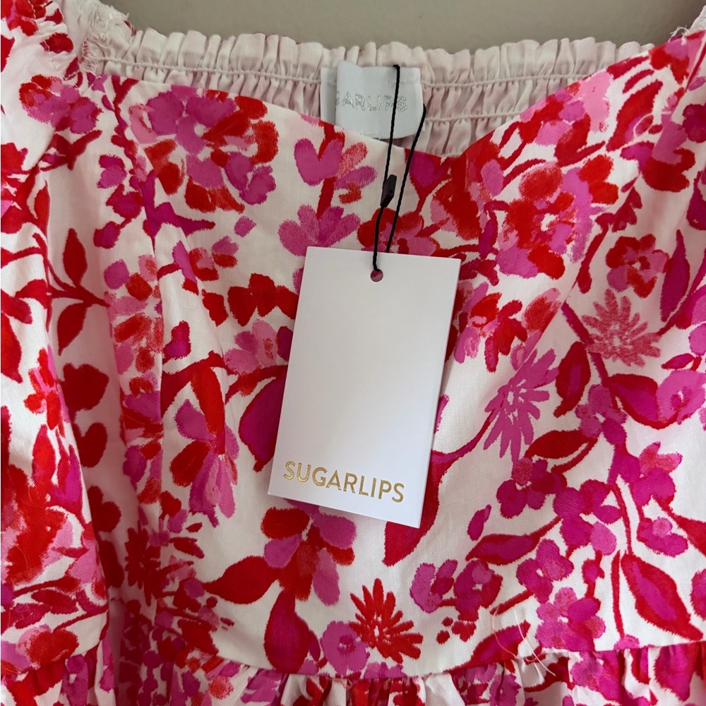 Puff Shoulder Mini Dress - Sugarlips NWT - Picture 7 of 9
